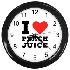 I Love Peach Juice Wall Clock (black)