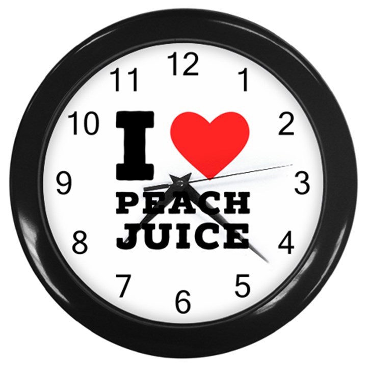 I love peach juice Wall Clock (Black)