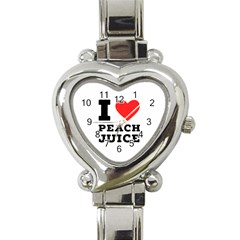 I Love Peach Juice Heart Italian Charm Watch by ilovewhateva