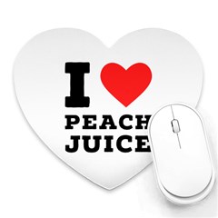 I Love Peach Juice Heart Mousepad by ilovewhateva