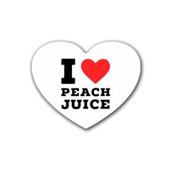 I Love Peach Juice Rubber Coaster (heart) by ilovewhateva