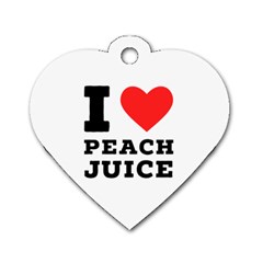 I Love Peach Juice Dog Tag Heart (one Side) by ilovewhateva