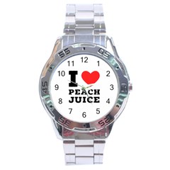 I Love Peach Juice Stainless Steel Analogue Watch by ilovewhateva