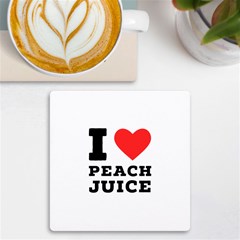 I Love Peach Juice Uv Print Square Tile Coaster  by ilovewhateva