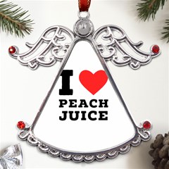 I Love Peach Juice Metal Angel With Crystal Ornament by ilovewhateva