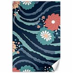 Waves Flowers Pattern Water Floral Minimalist Canvas 20  x 30  19.62 x28.9  Canvas - 1