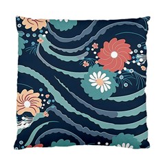 Waves Flowers Pattern Water Floral Minimalist Standard Cushion Case (two Sides) by danenraven