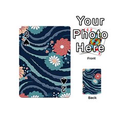 Waves Flowers Pattern Water Floral Minimalist Playing Cards 54 Designs (mini)