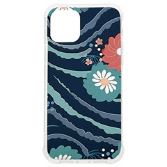 Waves Flowers Pattern Water Floral Minimalist Iphone 12/12 Pro Tpu Uv Print Case by danenraven