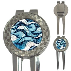 Pattern Ocean Waves Arctic Ocean Blue Nature Sea 3-in-1 Golf Divots by danenraven