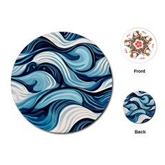 Pattern Ocean Waves Arctic Ocean Blue Nature Sea Playing Cards Single Design (round)