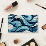 Pattern Ocean Waves Arctic Ocean Blue Nature Sea Cosmetic Bag (Small) Front