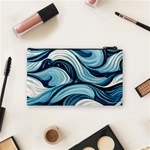 Pattern Ocean Waves Arctic Ocean Blue Nature Sea Cosmetic Bag (Small) Back