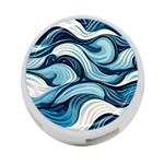 Pattern Ocean Waves Arctic Ocean Blue Nature Sea 4-Port USB Hub (Two Sides) Front