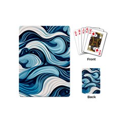 Pattern Ocean Waves Arctic Ocean Blue Nature Sea Playing Cards Single Design (mini)