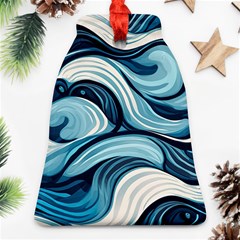 Pattern Ocean Waves Arctic Ocean Blue Nature Sea Ornament (bell)