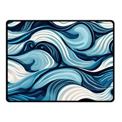 Pattern Ocean Waves Arctic Ocean Blue Nature Sea Two Sides Fleece Blanket (small) by danenraven