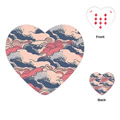 Waves Ocean Sea Water Pattern Rough Seas Playing Cards Single Design (heart)