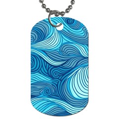 Ocean Waves Sea Abstract Pattern Water Blue Dog Tag (one Side) by danenraven