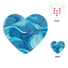 Ocean Waves Sea Abstract Pattern Water Blue Playing Cards Single Design (heart)