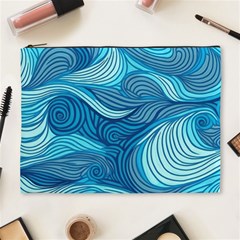 Ocean Waves Sea Abstract Pattern Water Blue Cosmetic Bag (xl) by danenraven