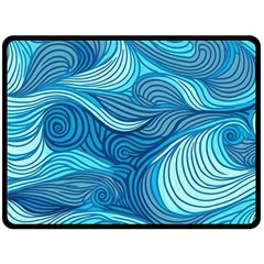 Ocean Waves Sea Abstract Pattern Water Blue Two Sides Fleece Blanket (large) by danenraven