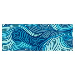 Ocean Waves Sea Abstract Pattern Water Blue Banner And Sign 8  X 3  by danenraven