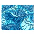 Ocean Waves Sea Abstract Pattern Water Blue Premium Plush Fleece Blanket (Large) 80 x60  Blanket Front