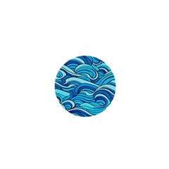 Pattern Ocean Waves Blue Nature Sea Abstract 1  Mini Buttons by danenraven