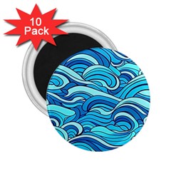 Pattern Ocean Waves Blue Nature Sea Abstract 2 25  Magnets (10 Pack)  by danenraven