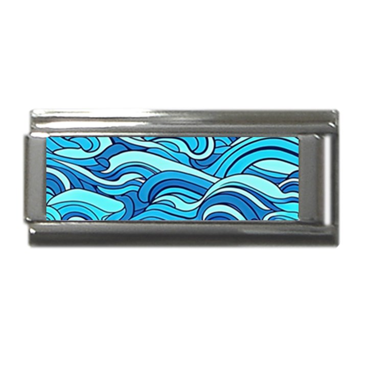 Pattern Ocean Waves Blue Nature Sea Abstract Superlink Italian Charm (9mm)