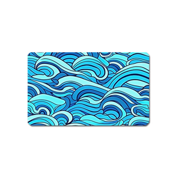 Pattern Ocean Waves Blue Nature Sea Abstract Magnet (Name Card)