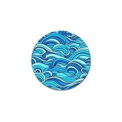 Pattern Ocean Waves Blue Nature Sea Abstract Golf Ball Marker (4 Pack) by danenraven