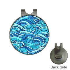 Pattern Ocean Waves Blue Nature Sea Abstract Hat Clips With Golf Markers by danenraven