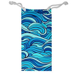 Pattern Ocean Waves Blue Nature Sea Abstract Jewelry Bag by danenraven