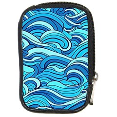 Pattern Ocean Waves Blue Nature Sea Abstract Compact Camera Leather Case by danenraven