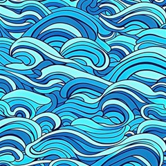 Pattern Ocean Waves Blue Nature Sea Abstract Play Mat (rectangle) by danenraven