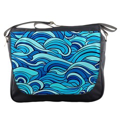 Pattern Ocean Waves Blue Nature Sea Abstract Messenger Bag by danenraven