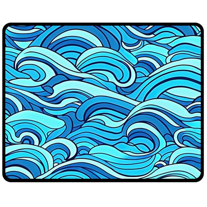 Pattern Ocean Waves Blue Nature Sea Abstract Two Sides Fleece Blanket (Medium)