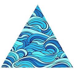 Pattern Ocean Waves Blue Nature Sea Abstract Wooden Puzzle Triangle by danenraven