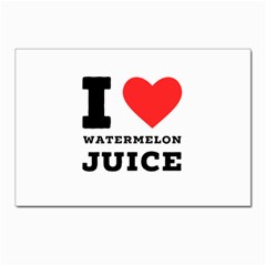 I Love Watermelon Juice Postcard 4 x 6  (pkg Of 10) by ilovewhateva