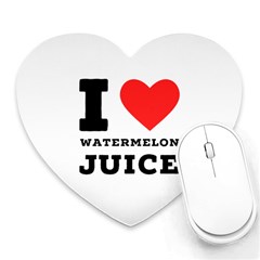 I Love Watermelon Juice Heart Mousepad by ilovewhateva