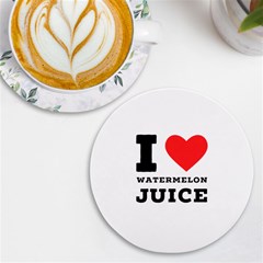 I Love Watermelon Juice Uv Print Round Tile Coaster by ilovewhateva