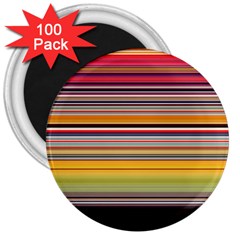 Neopolitan Horizontal Lines Strokes 3  Magnets (100 Pack) by Bangk1t