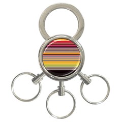 Neopolitan Horizontal Lines Strokes 3-ring Key Chain