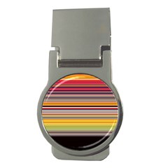 Neopolitan Horizontal Lines Strokes Money Clips (round) 