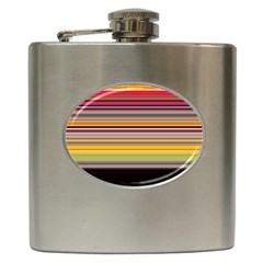 Neopolitan Horizontal Lines Strokes Hip Flask (6 Oz) by Bangk1t