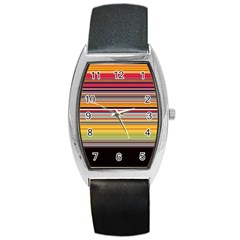 Neopolitan Horizontal Lines Strokes Barrel Style Metal Watch by Bangk1t