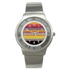 Neopolitan Horizontal Lines Strokes Stainless Steel Watch by Bangk1t