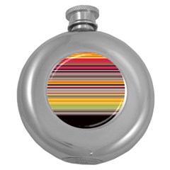 Neopolitan Horizontal Lines Strokes Round Hip Flask (5 Oz)